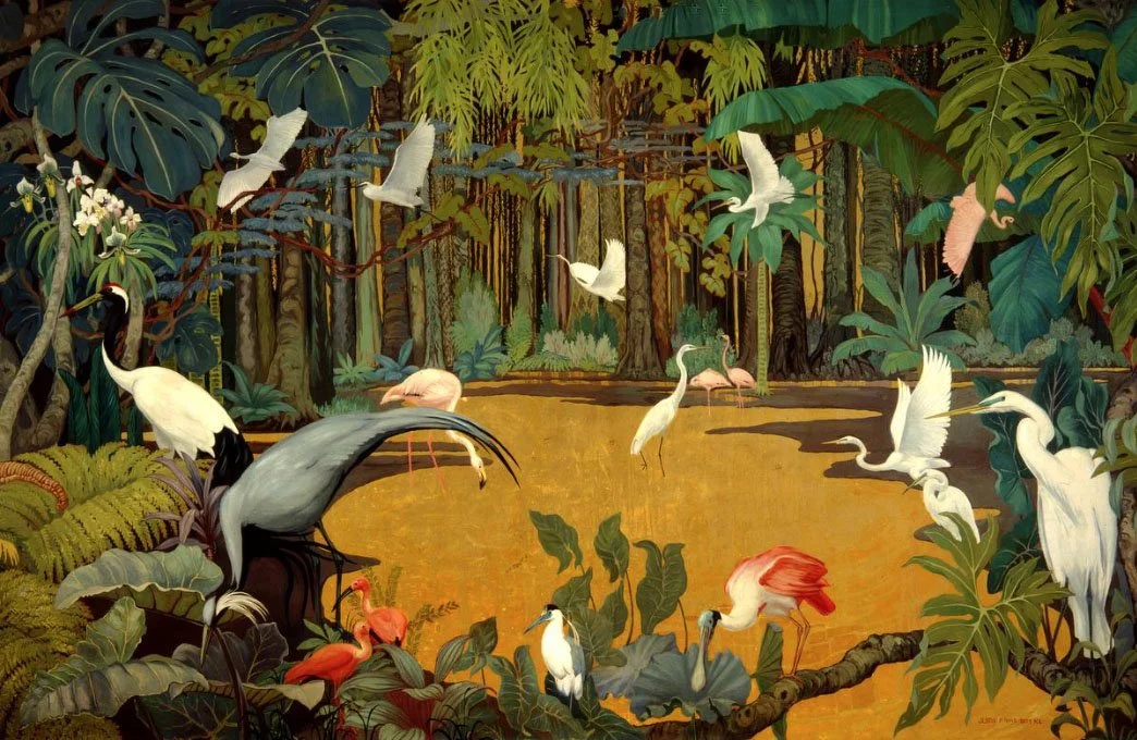 Untitled Mural From The East Wall (detail), oil and gold leaf on canvas