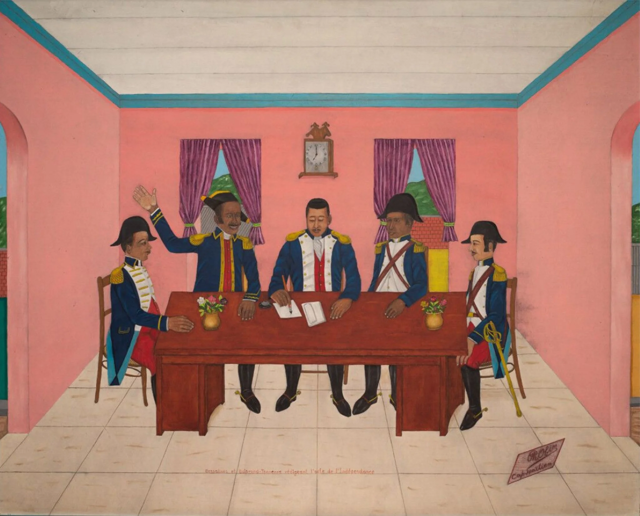 Dessalines and Boisrond-Tonnerre writing the act of independence