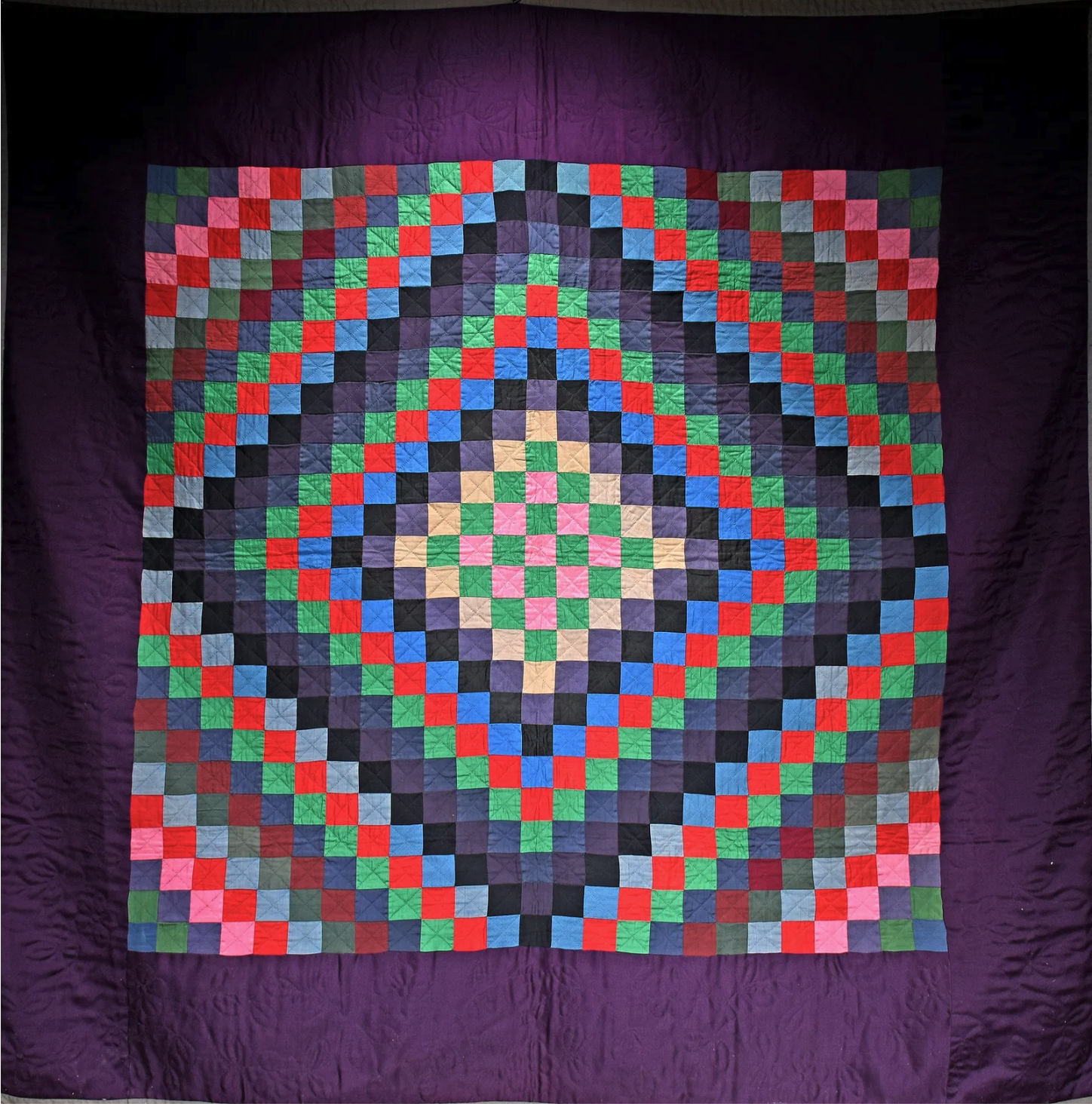 Amish Sunshine and Shadow Pieced Quilt