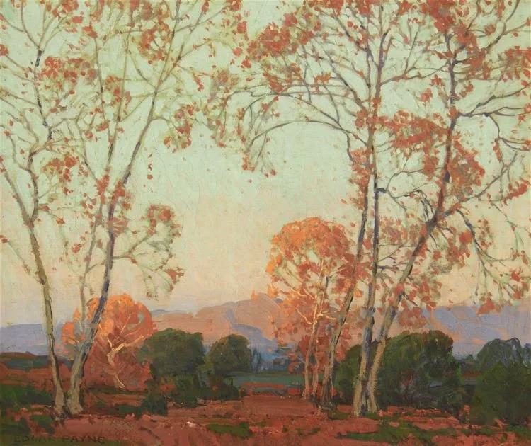 Edgar Alwin Payne (American, 1883-1947) "Young Sycamores In Autumn"