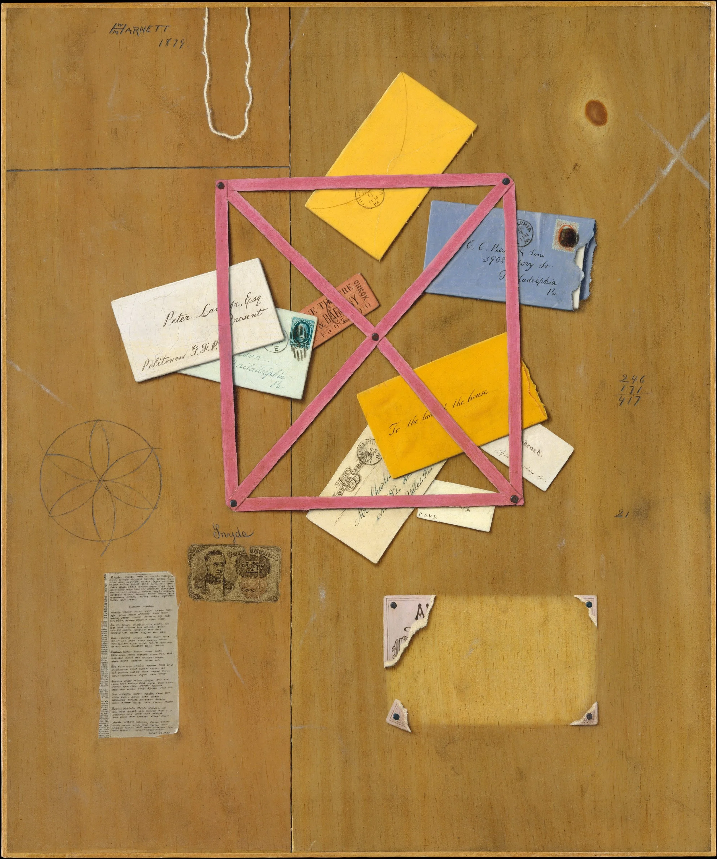 William Michael Harnett The Artist's Letter Rack 19th century oil painting