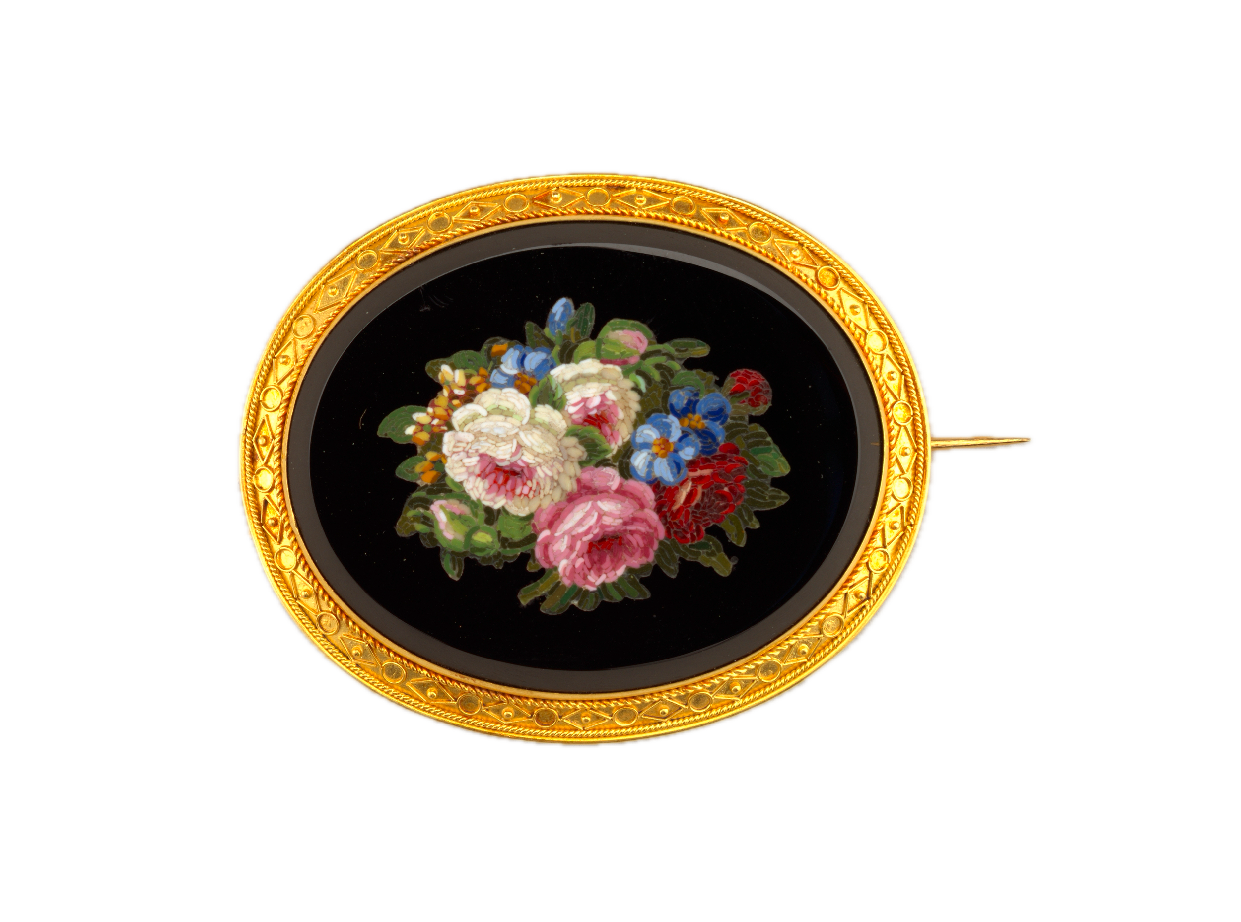 micromosaic brooch antique gold jewelry