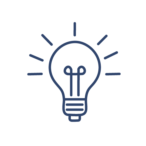 Outline of a light bulb with rays emanating from it to symbolize your intellectual property and artistic ideas.