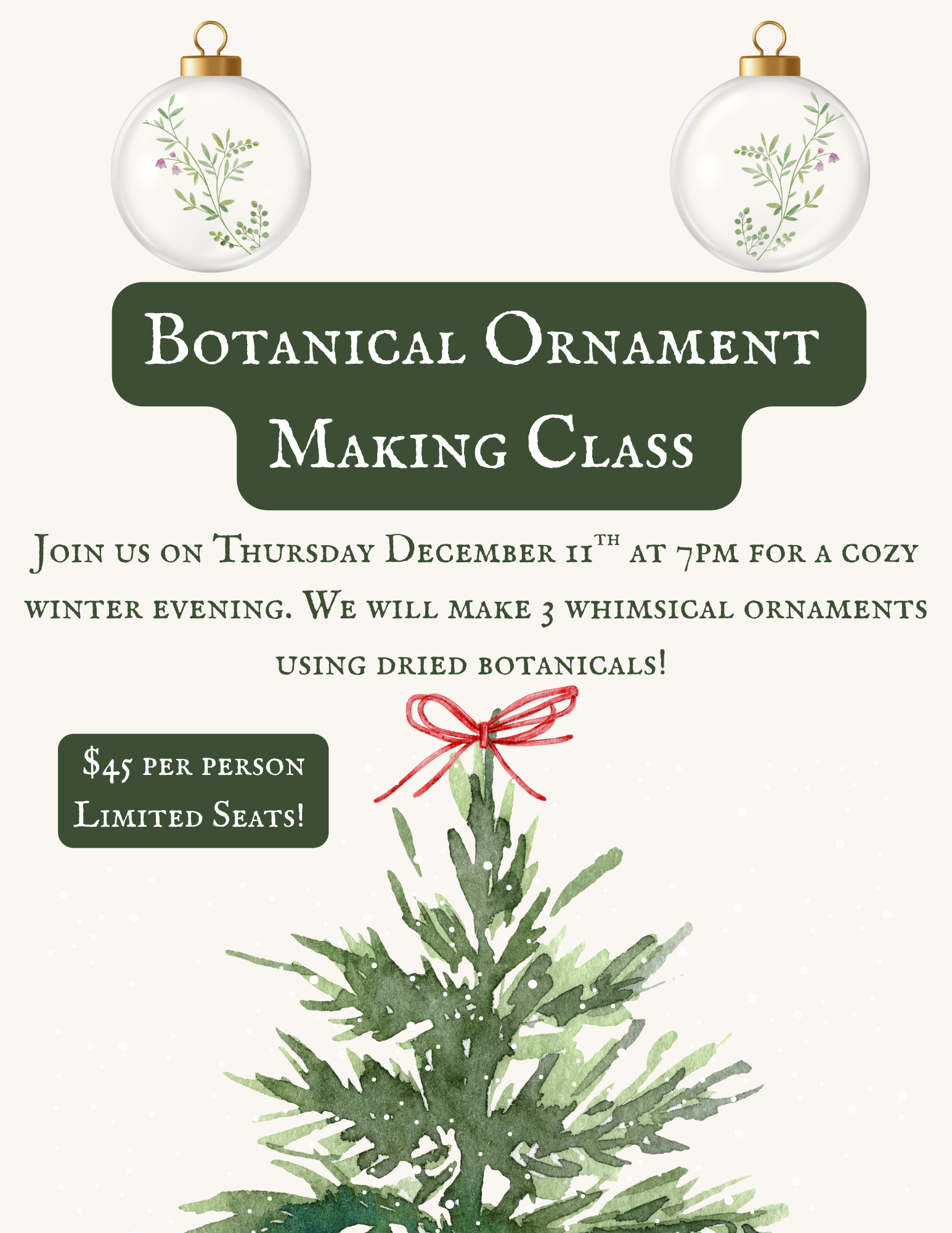 Botanical Ornament Making Class