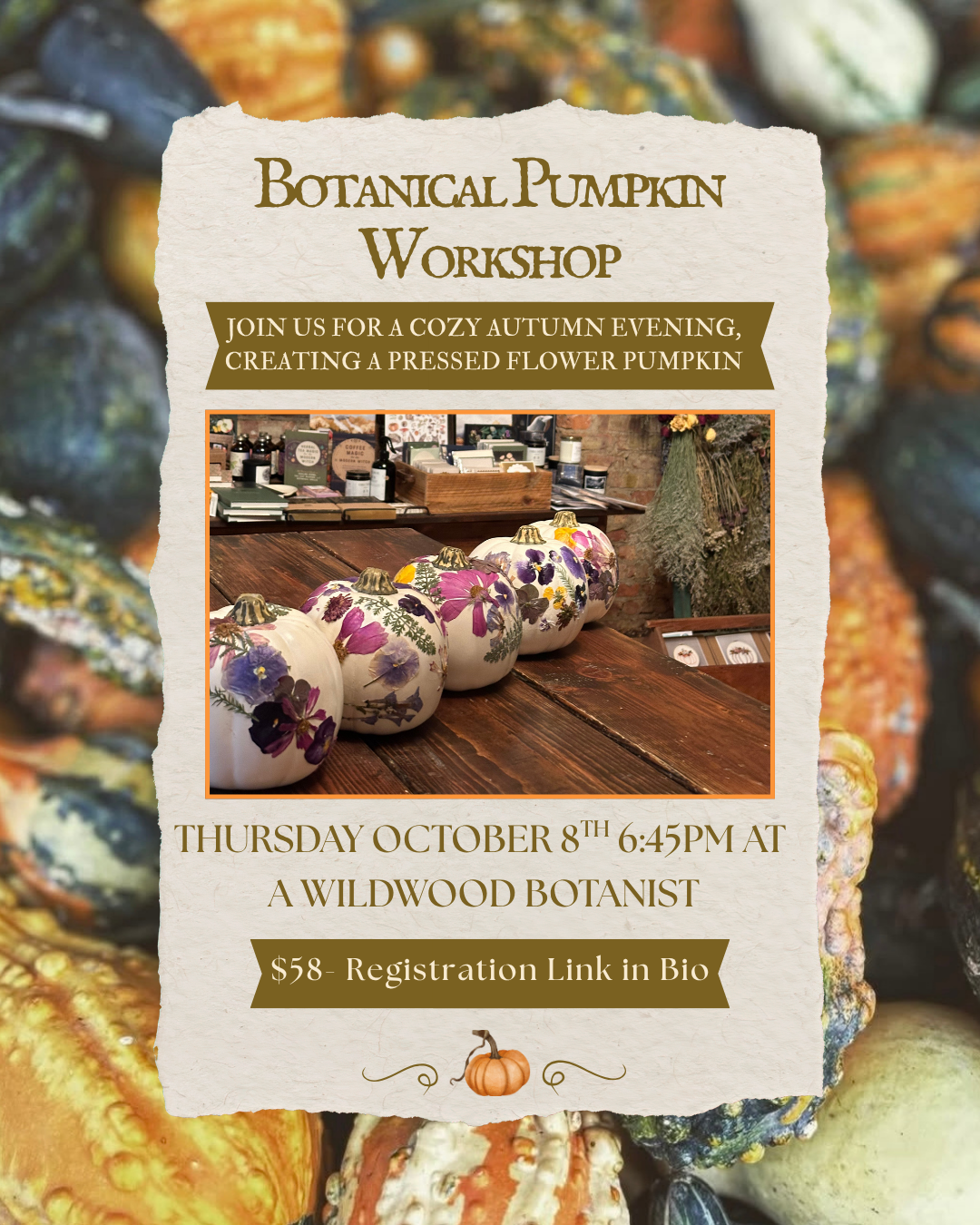 Pressed Flower Pumpkin Class