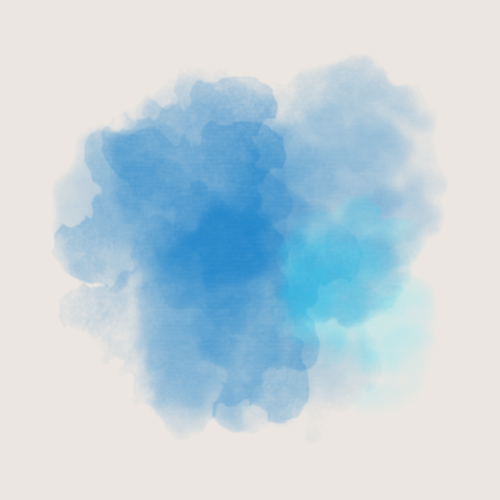 Light blue watercolor splash on white background.