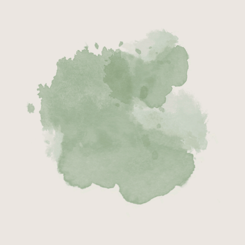 Abstract watercolor splash in shades of green on a light background.