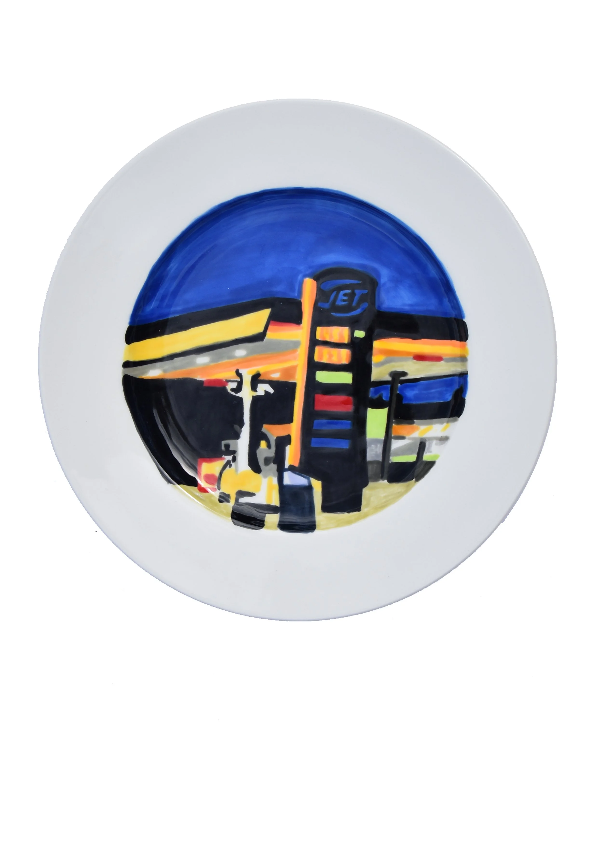 Jet, 2023, Painted Ceramic Plate, 20cm Diameter.