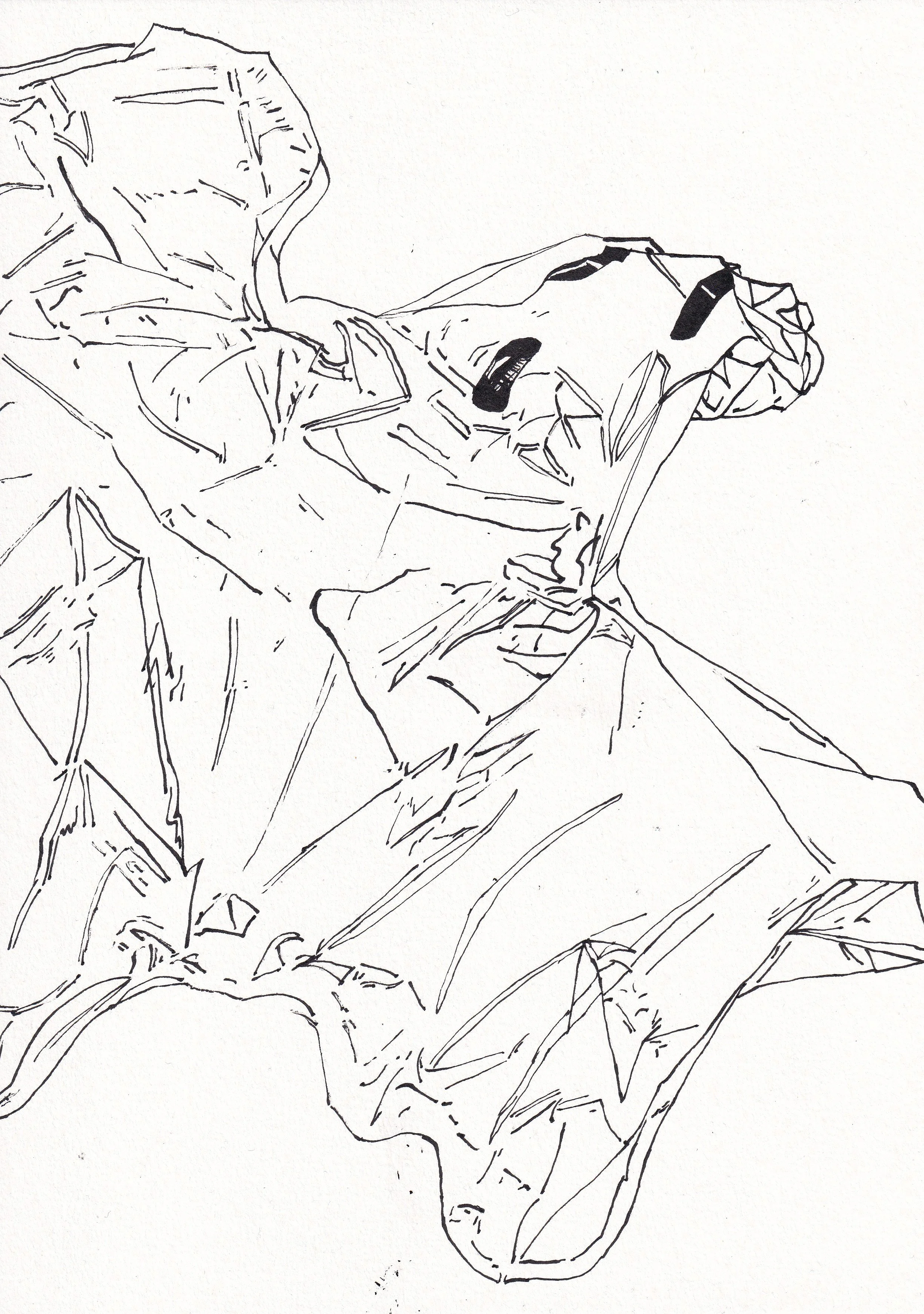 Deflated Balloon, 2025, Ink on Paper, A4