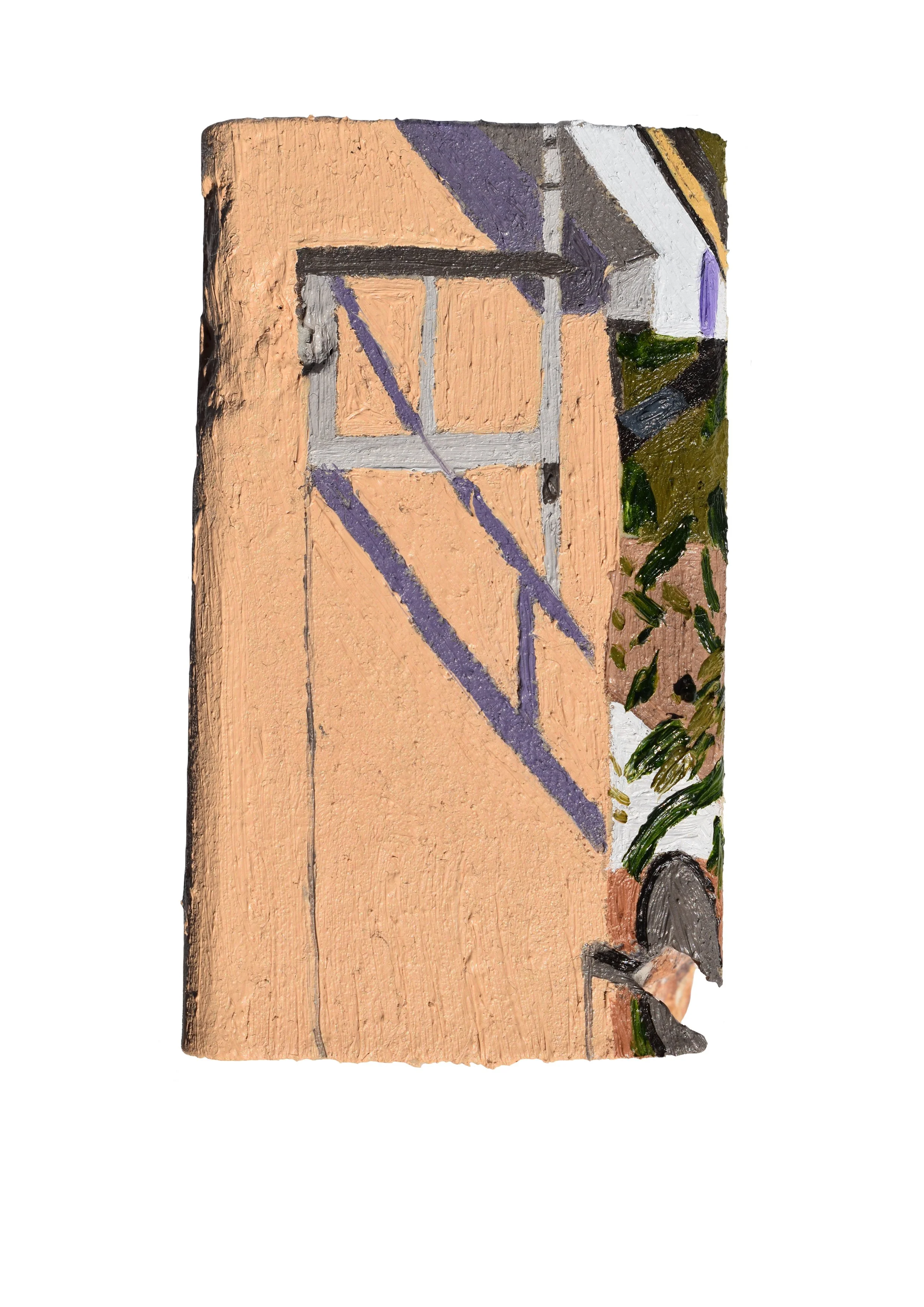 Satelite Bracket In The Sun, 2023, Oil on Wood.