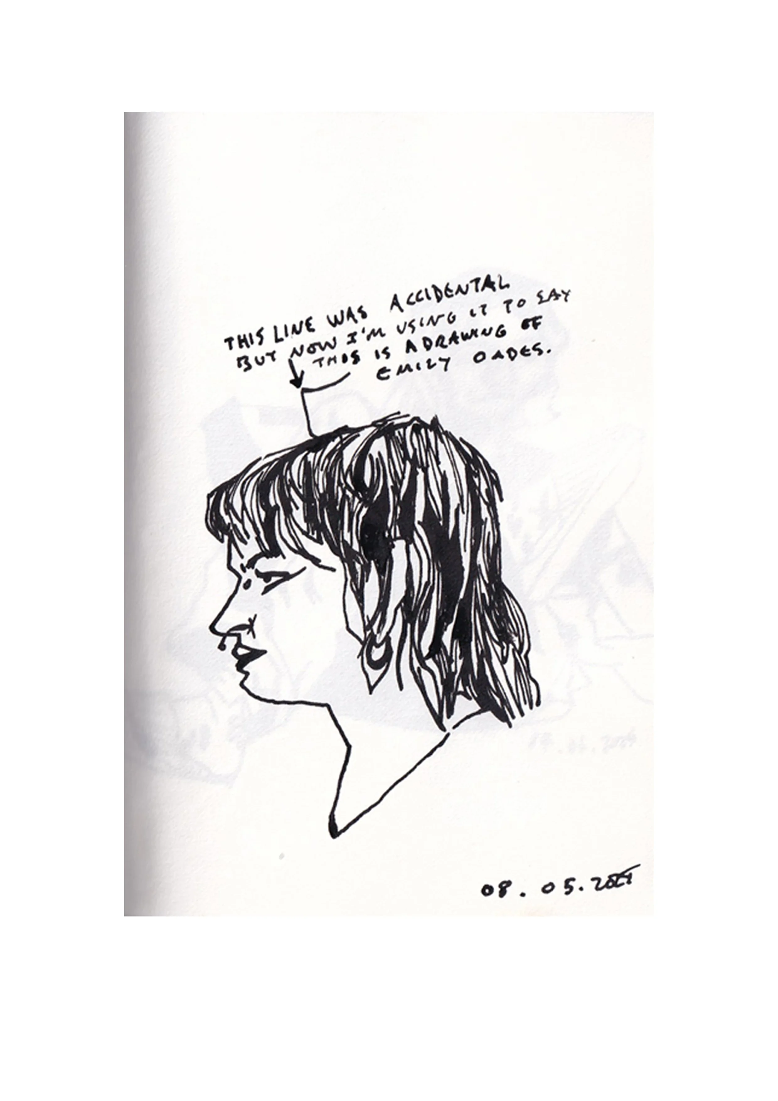 Sketchbook Page, 08/05/2024, Ink in Sketchbook, A6