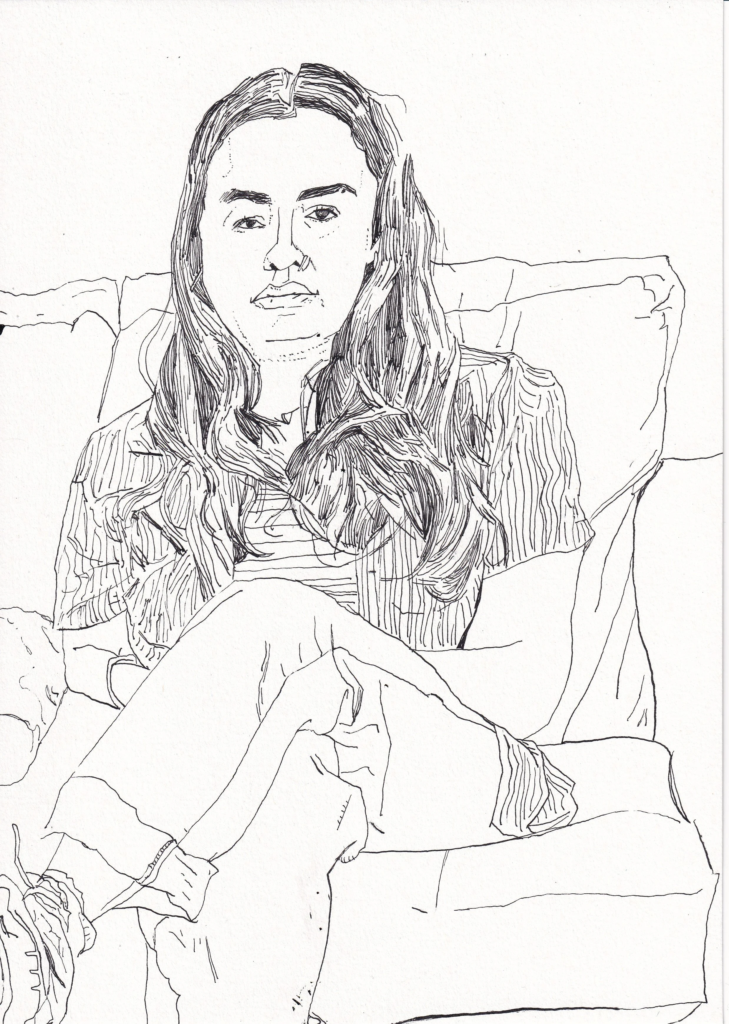 Lailaa Din, 2025, Ink on Paper, A4