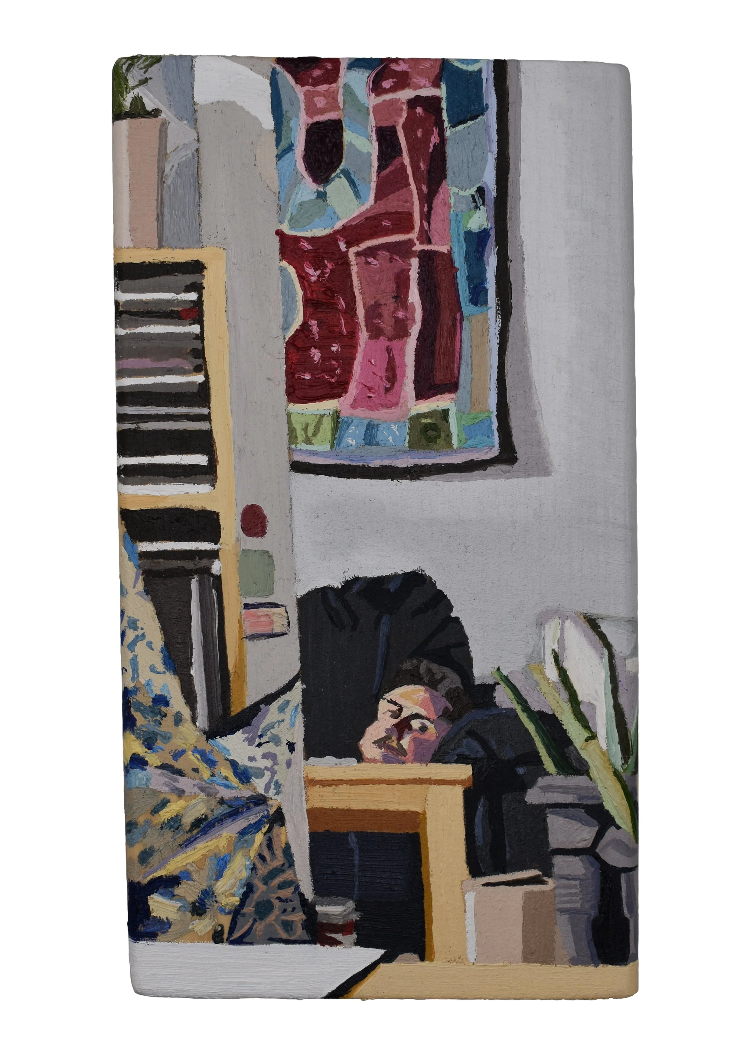 The Mirror Near The Television, 2024, Oil on Wood 