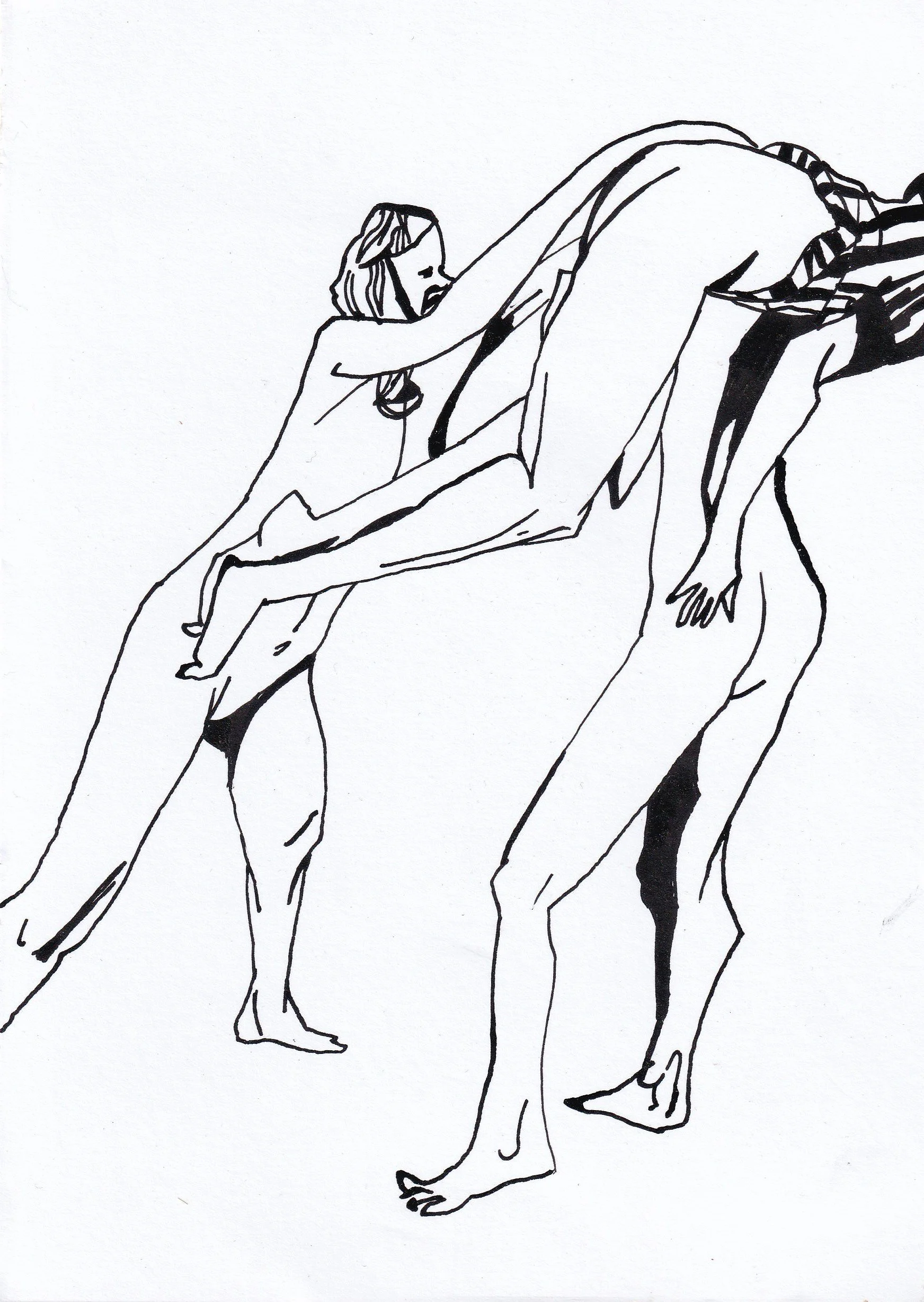 Serious Wrestling II, 2024, Ink on Paper, A5