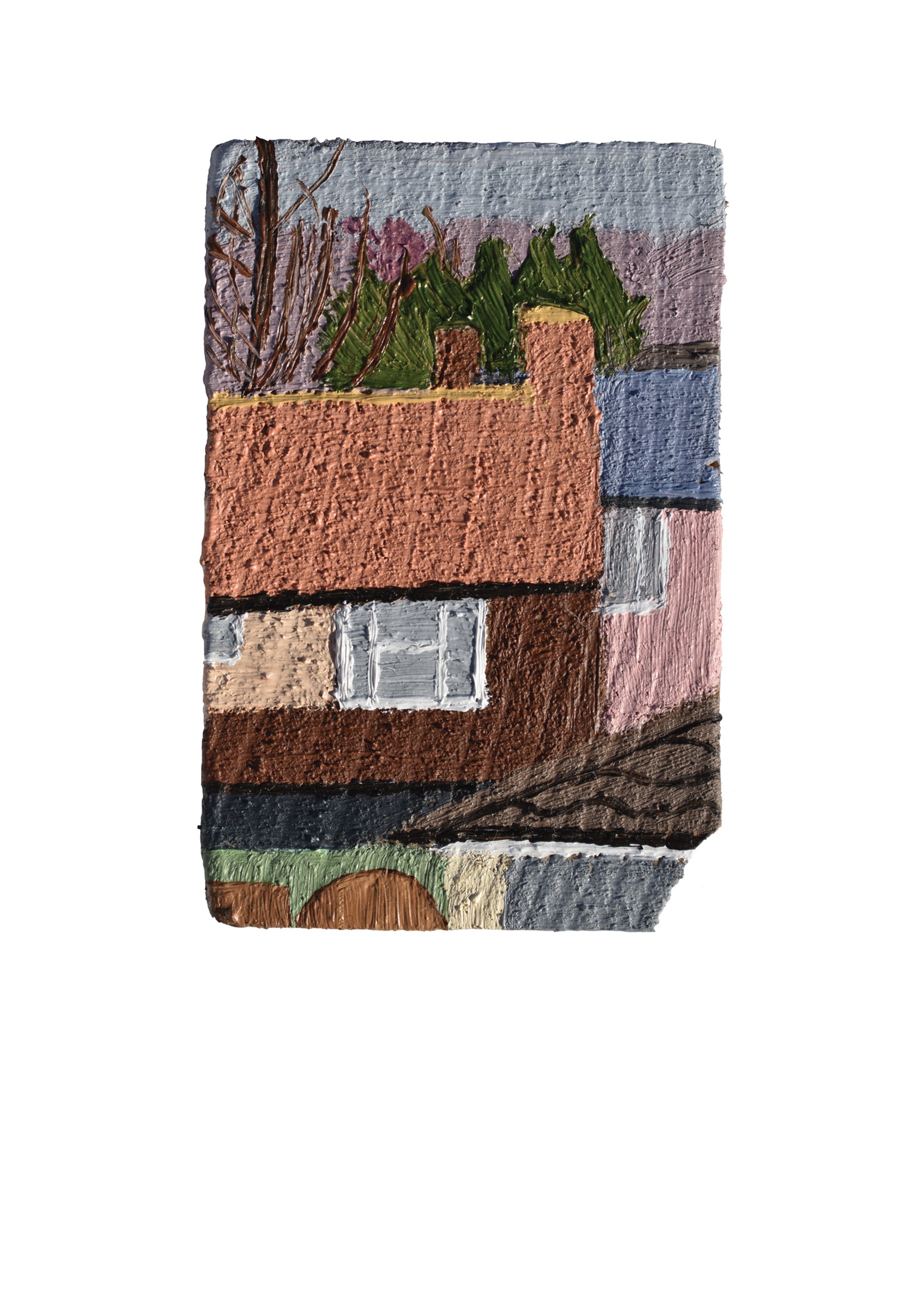 Life In The Corridors, 2023, Oil on Wood.