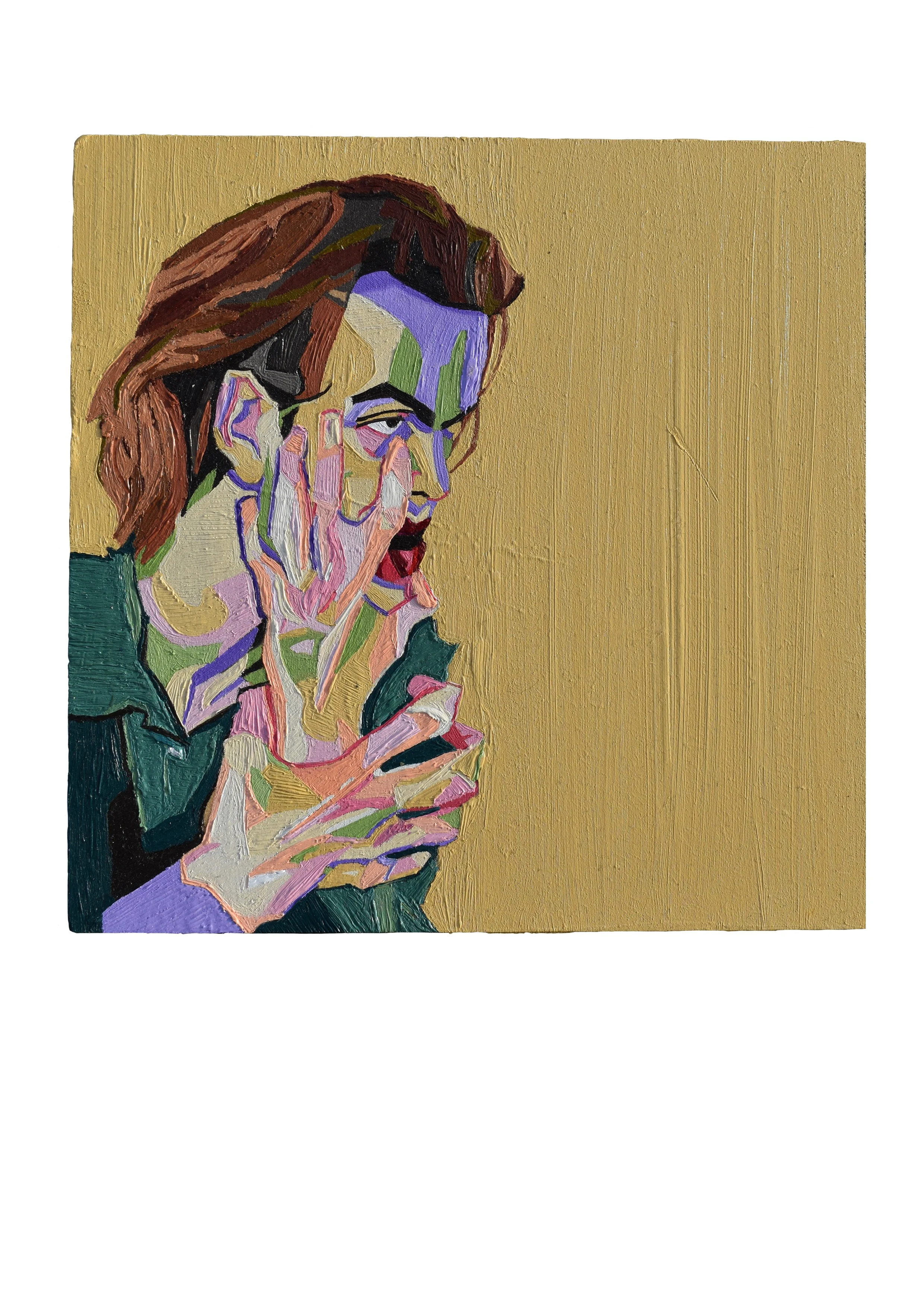 'Poor Traits Of The Artist' Album Artwork for artist Kappa [Now Laughlines], 2023, Oil on Wood.
