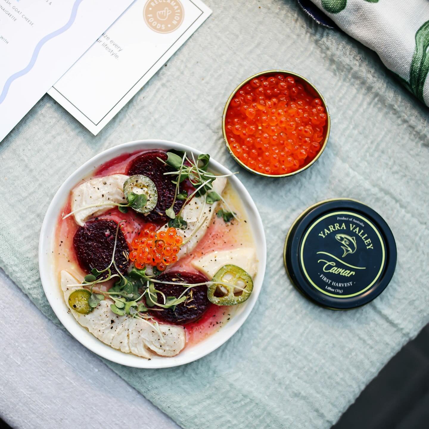 The most talked-about dish from October&rsquo;s Supper Club?

This beauty: Yellowfin tuna crudo in a yuzu soy marinade, topped with pickled beets, salmon caviar, thinly sliced jalape&ntilde;o, and microgreens. Fresh, zingy, a little luxe, but still s