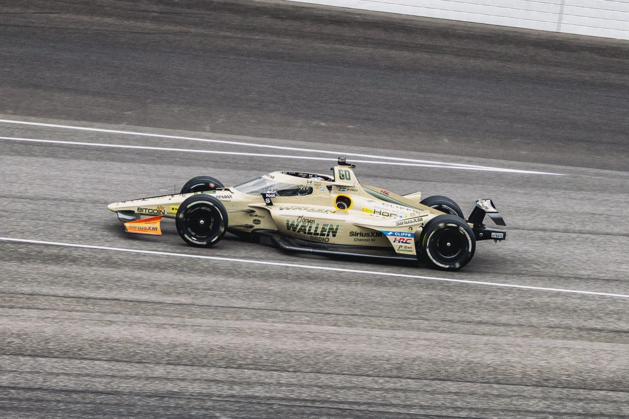 A racing car on a race track.