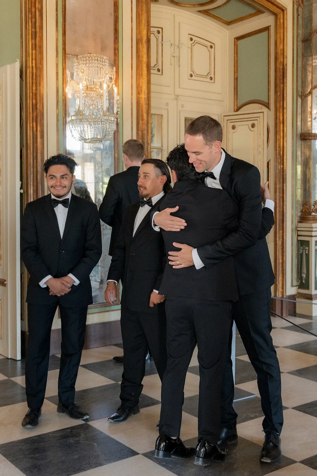 Groom and his friends hanging out 