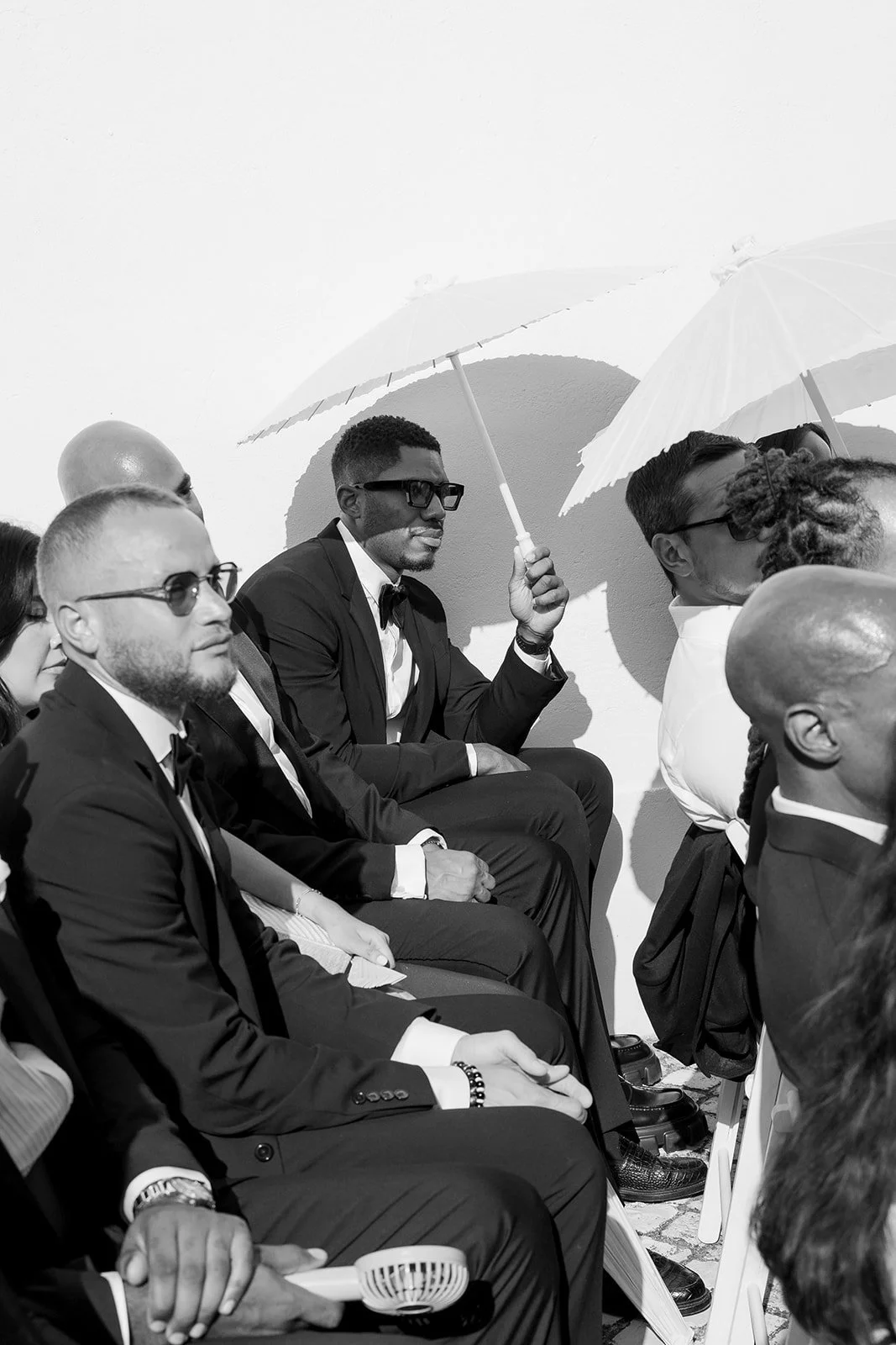Wedding guests celebrating at a destination wedding in Portugal