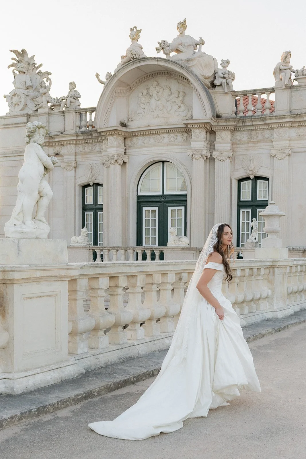Bride walking through the venue