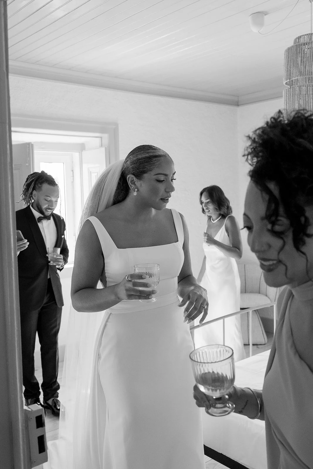 Bride getting ready at her wedding day