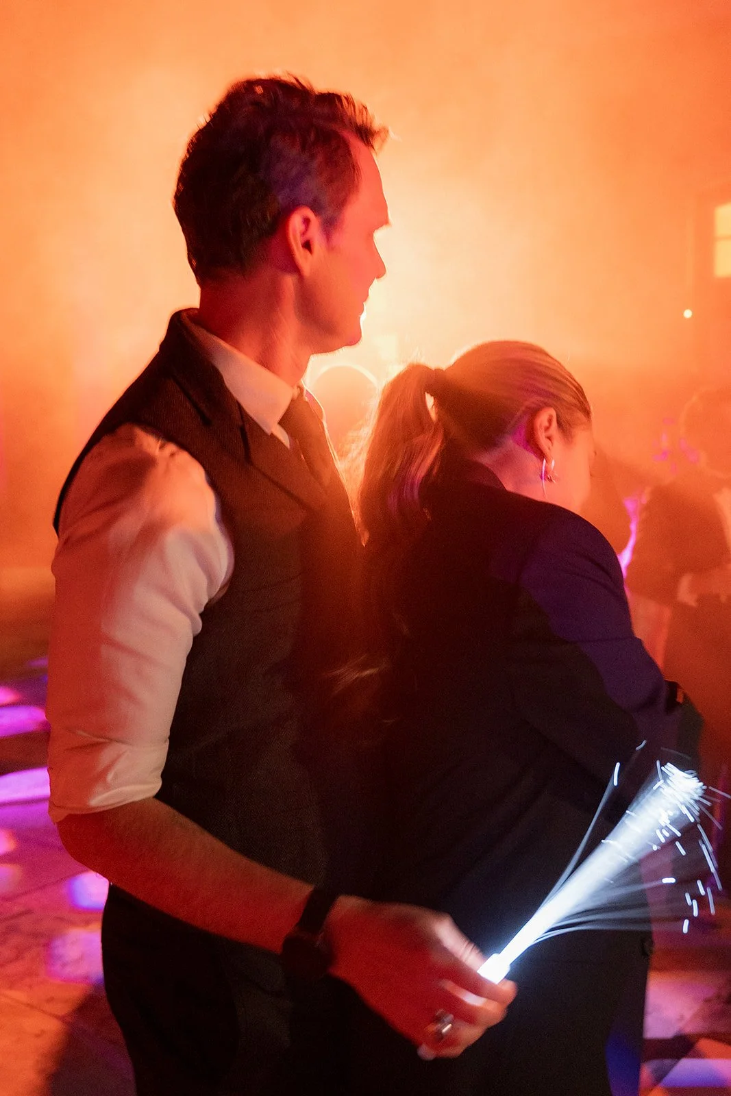 Guests dancing in a destination wedding in Portugal