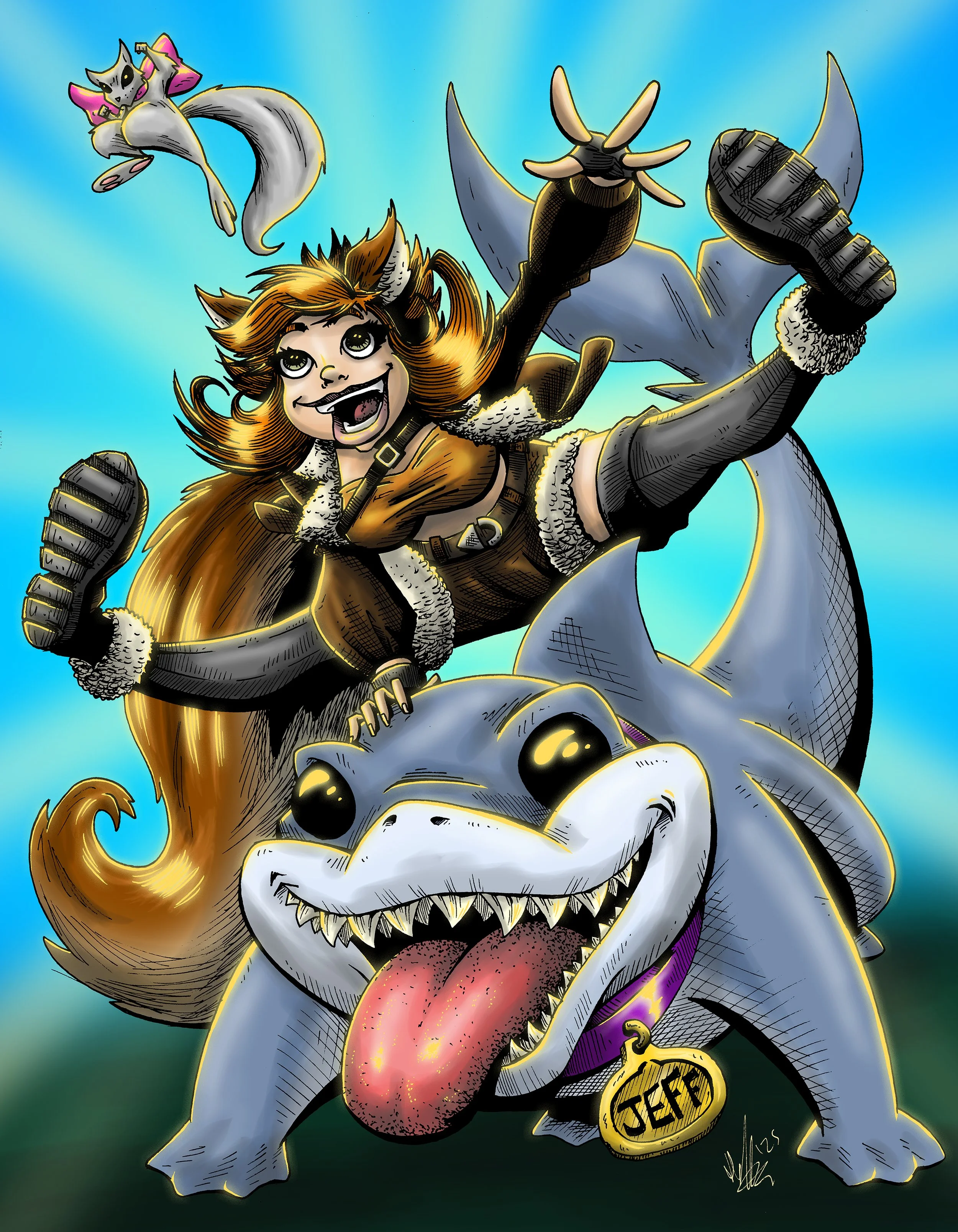 Shark and Squirrel - print