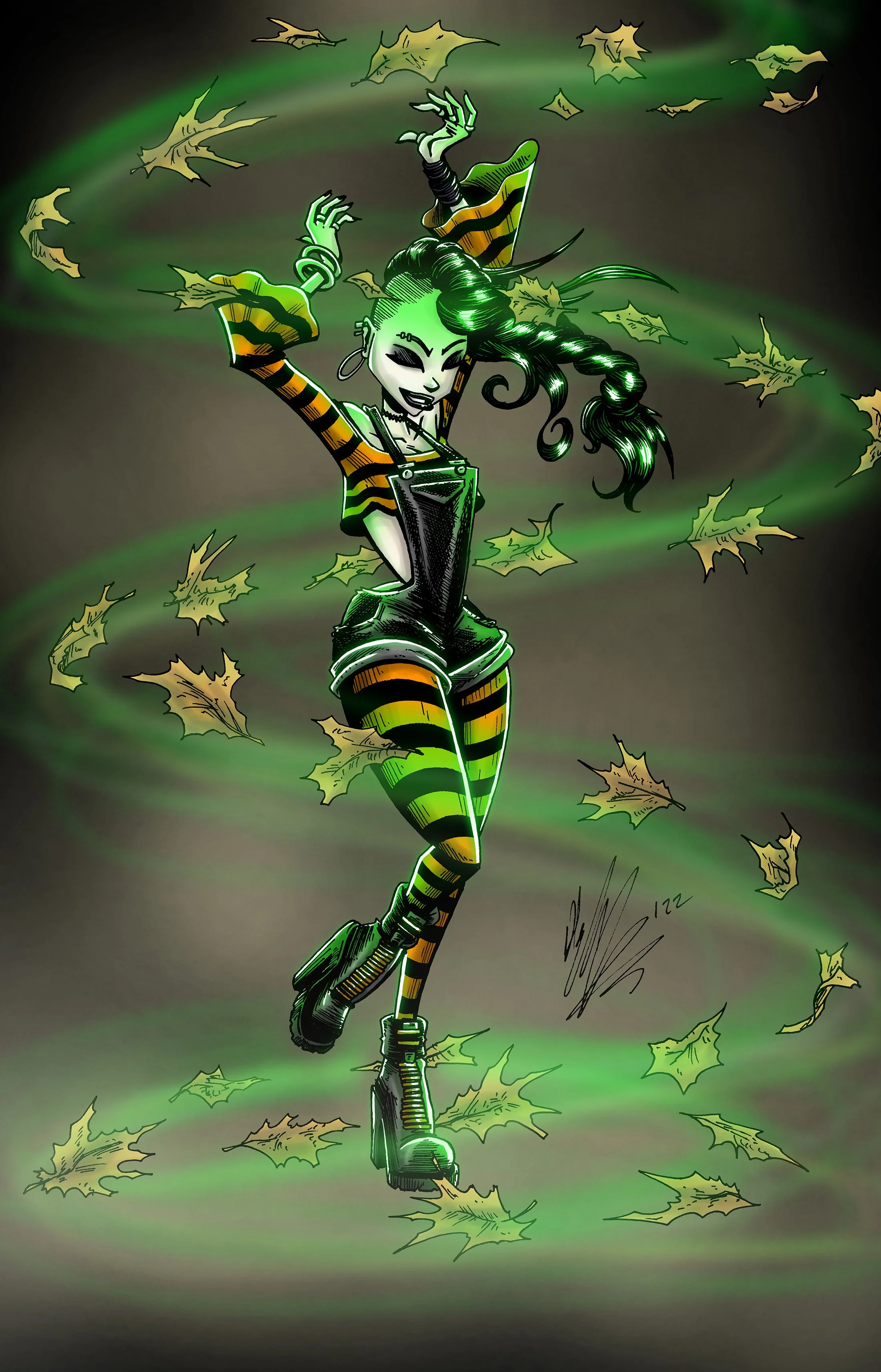 Fall Witch - postcard