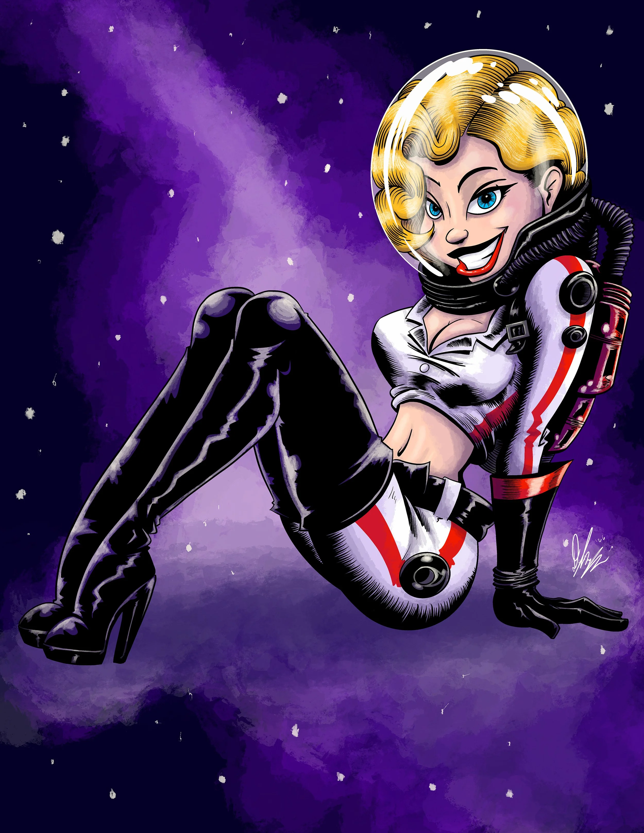 Pinup Space - postcard