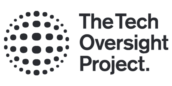 Logo of The Tech Oversight Project with stylized dot design