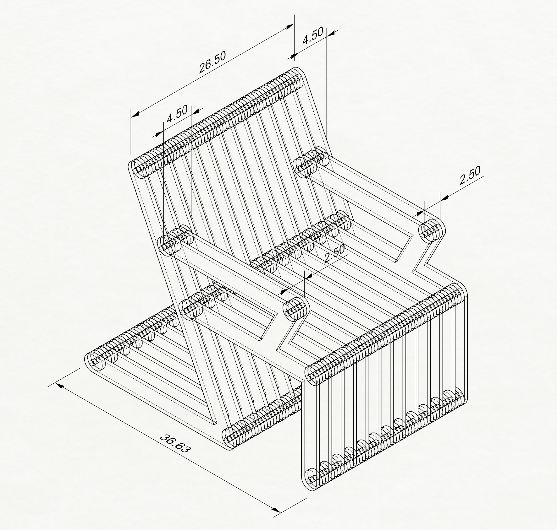 259 piece stacked plywood chair
