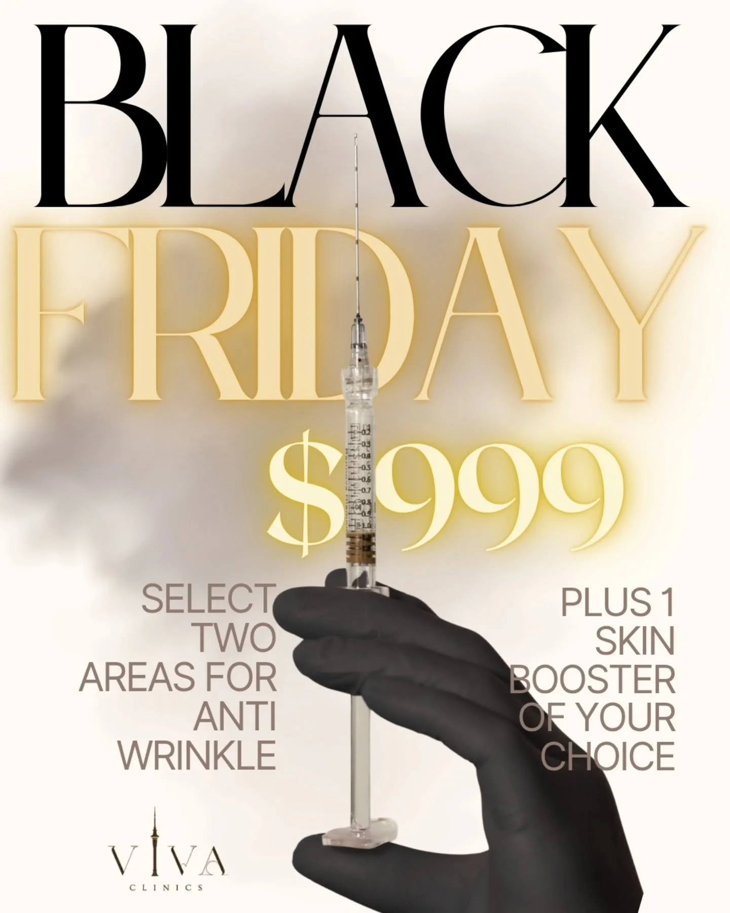 𝗕𝗹𝗮𝗰𝗸 𝗙𝗿𝗶𝗱𝗮𝘆 𝗖𝗼𝗺𝗯𝗼 𝗦𝗽𝗲𝗰𝗶𝗮𝗹 𝗟𝗜𝗩𝗘

Smooth any fine lines of concern: choose two areas and one of our skin boosters: INNOAesthetic, Profhilo, Belotero Revive, or SkinVive, all for just $999! Not sure which areas or booster to 