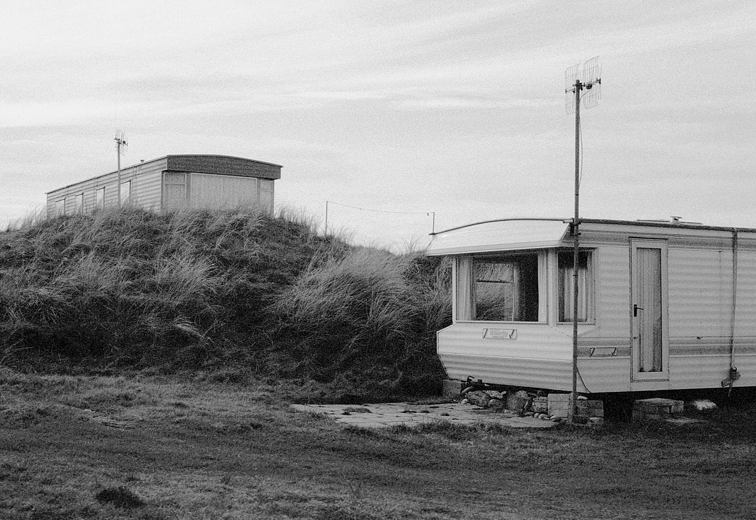 Stephen Clarke Two caravans with ariels Ireland 2004.jpg