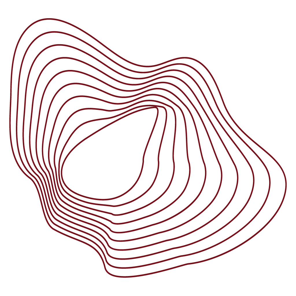 Geometric drawing of an outline square with sections divided by vertical, horizontal, and circle lines.