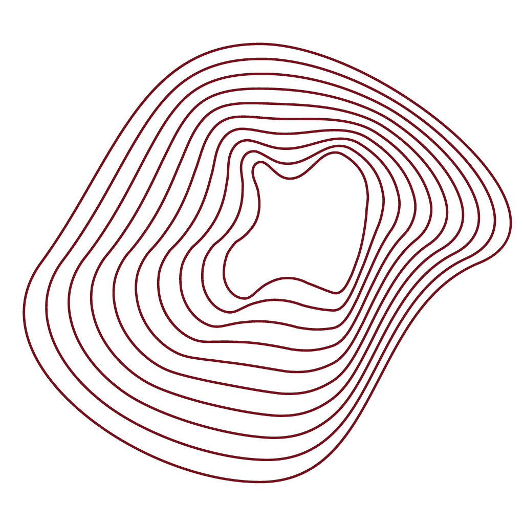 Geometric drawing of an outline square with sections divided by vertical, horizontal, and diagonal lines.