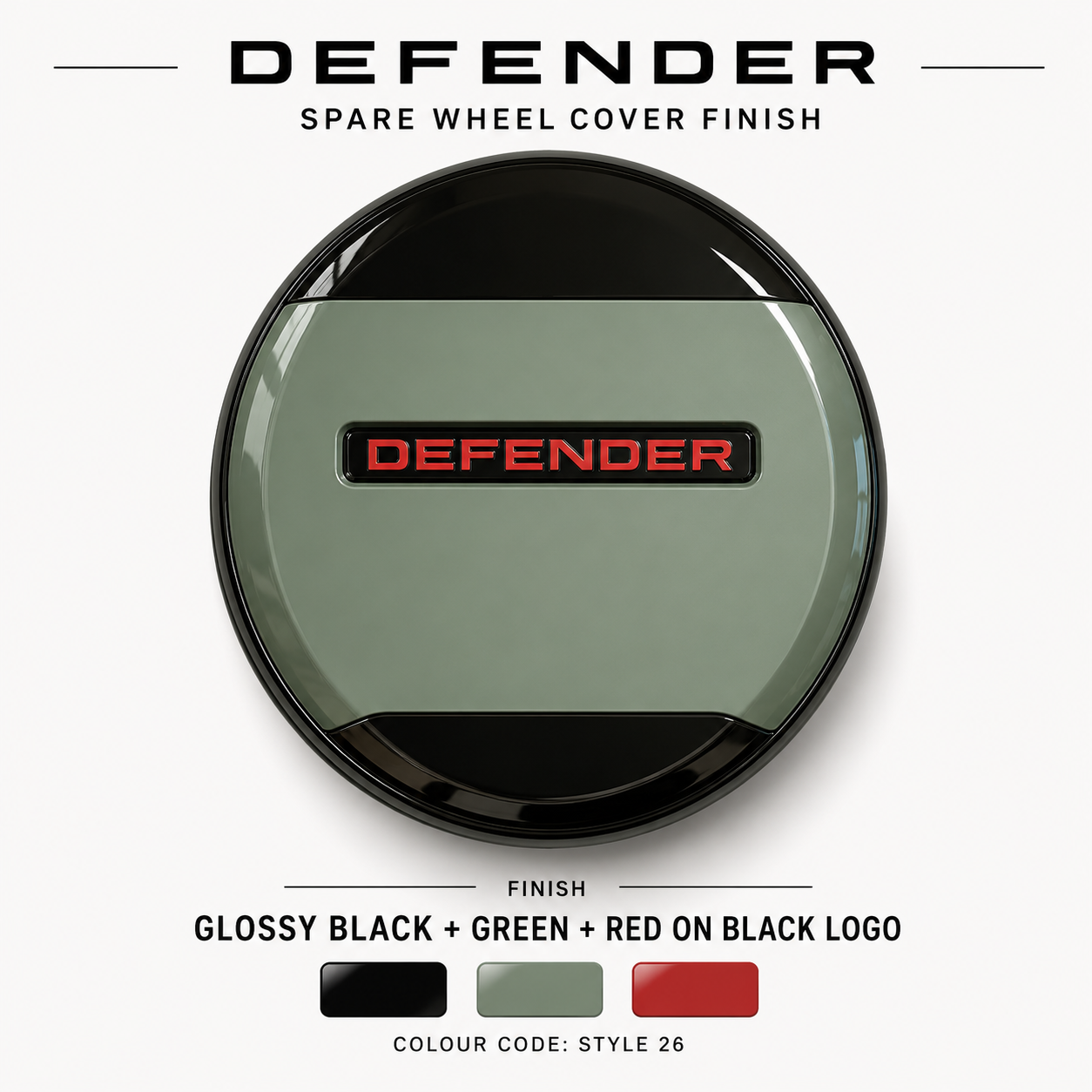 Land Rover Defender (2020–Present) | spare wheel cover with DEFENDER Lettering (19–22 Inch