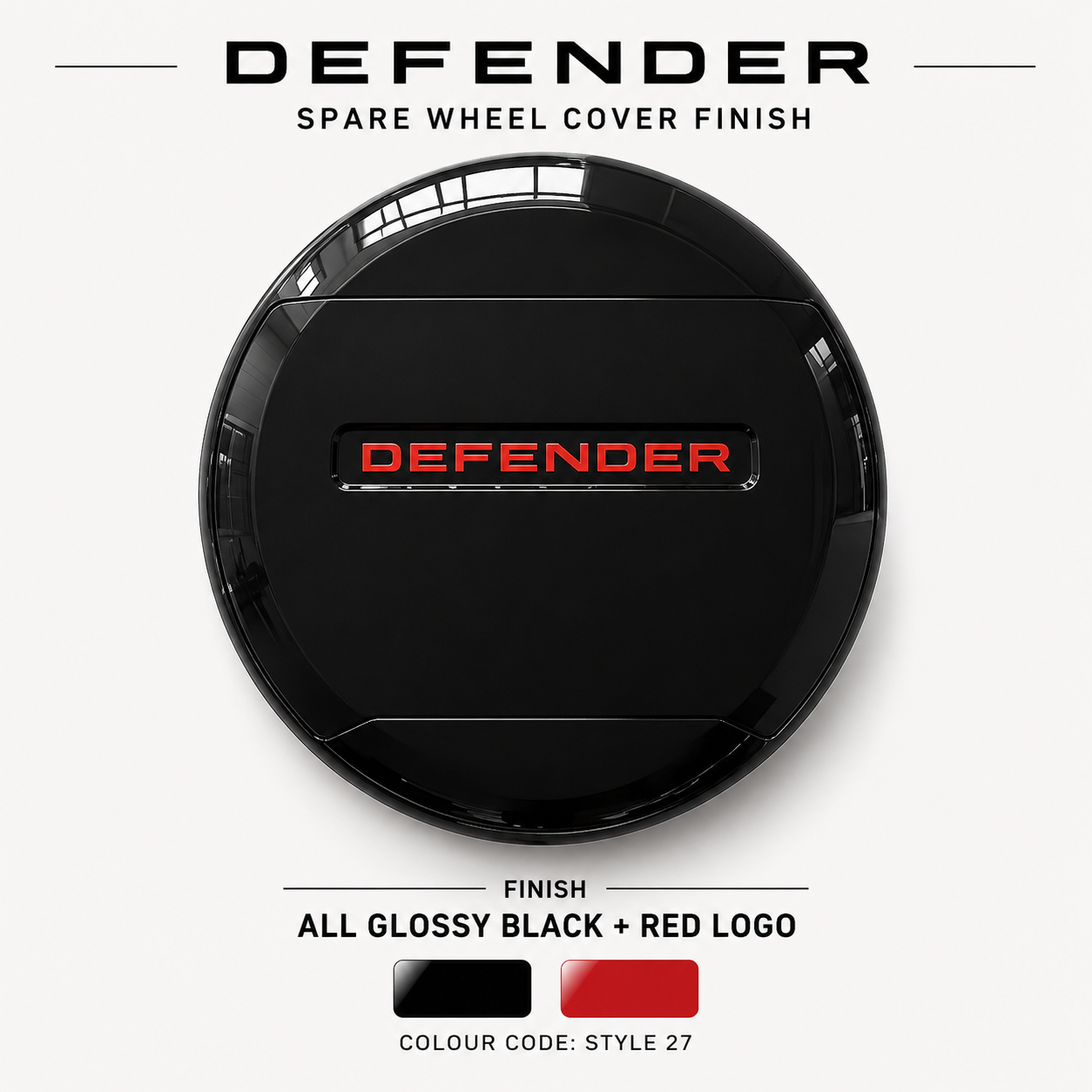 Land Rover Defender (2020–Present) | spare wheel cover with DEFENDER Lettering (19–22 Inch