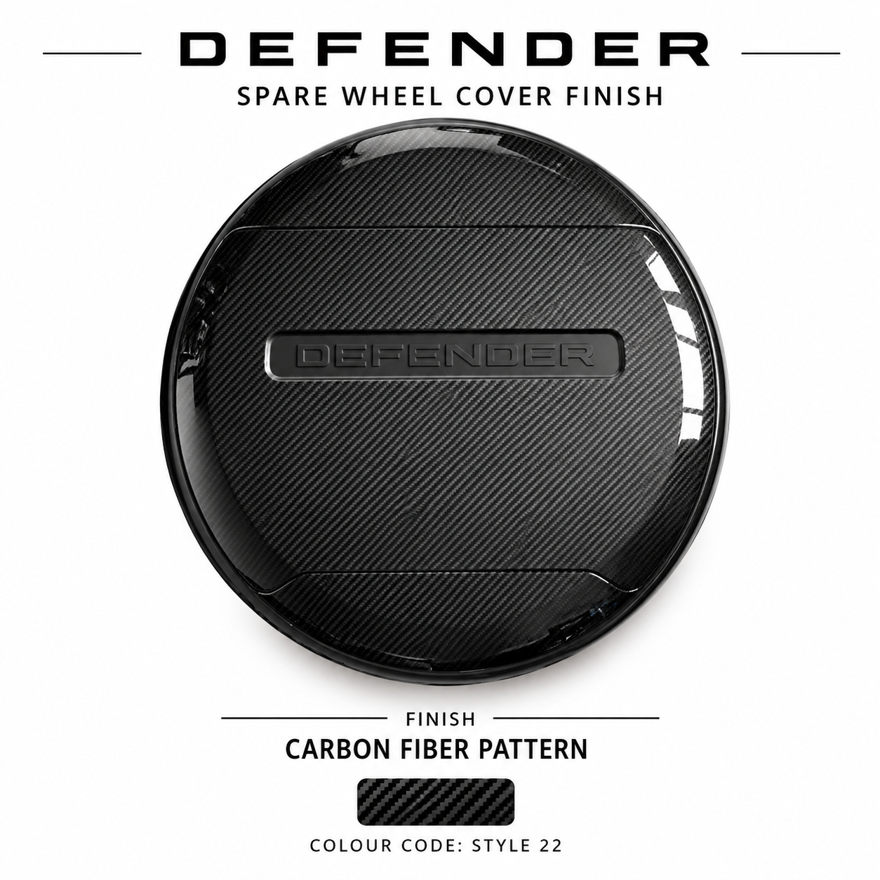 Land Rover Defender (2020–Present) | spare wheel cover with DEFENDER Lettering (19–22 Inch