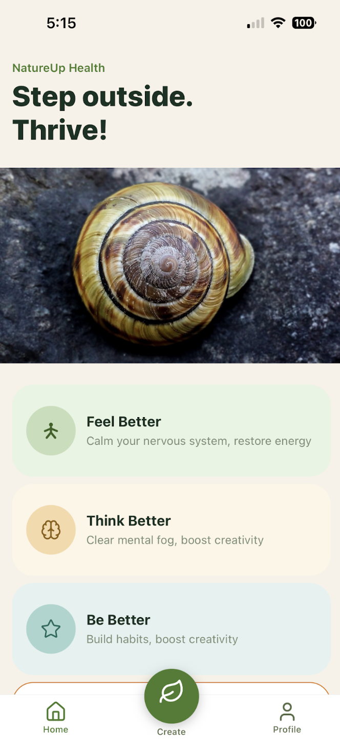 screenshot of app