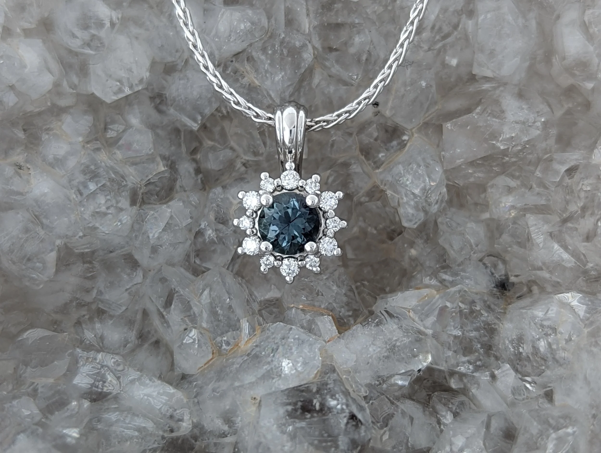 16775 Montana Sapphire and Diamond Necklace