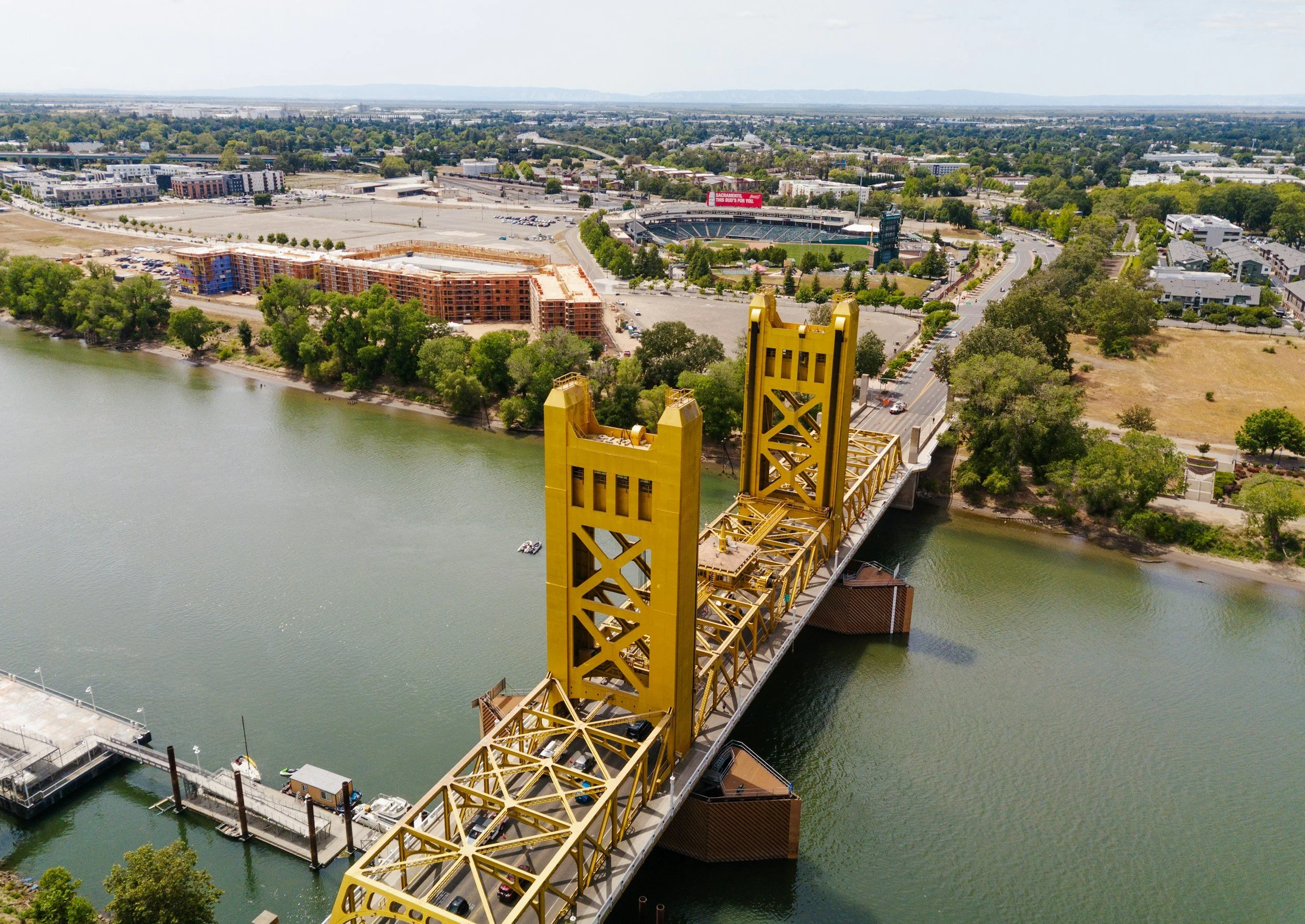 Tower Bridge over the Sacramento River in Sacramento, California