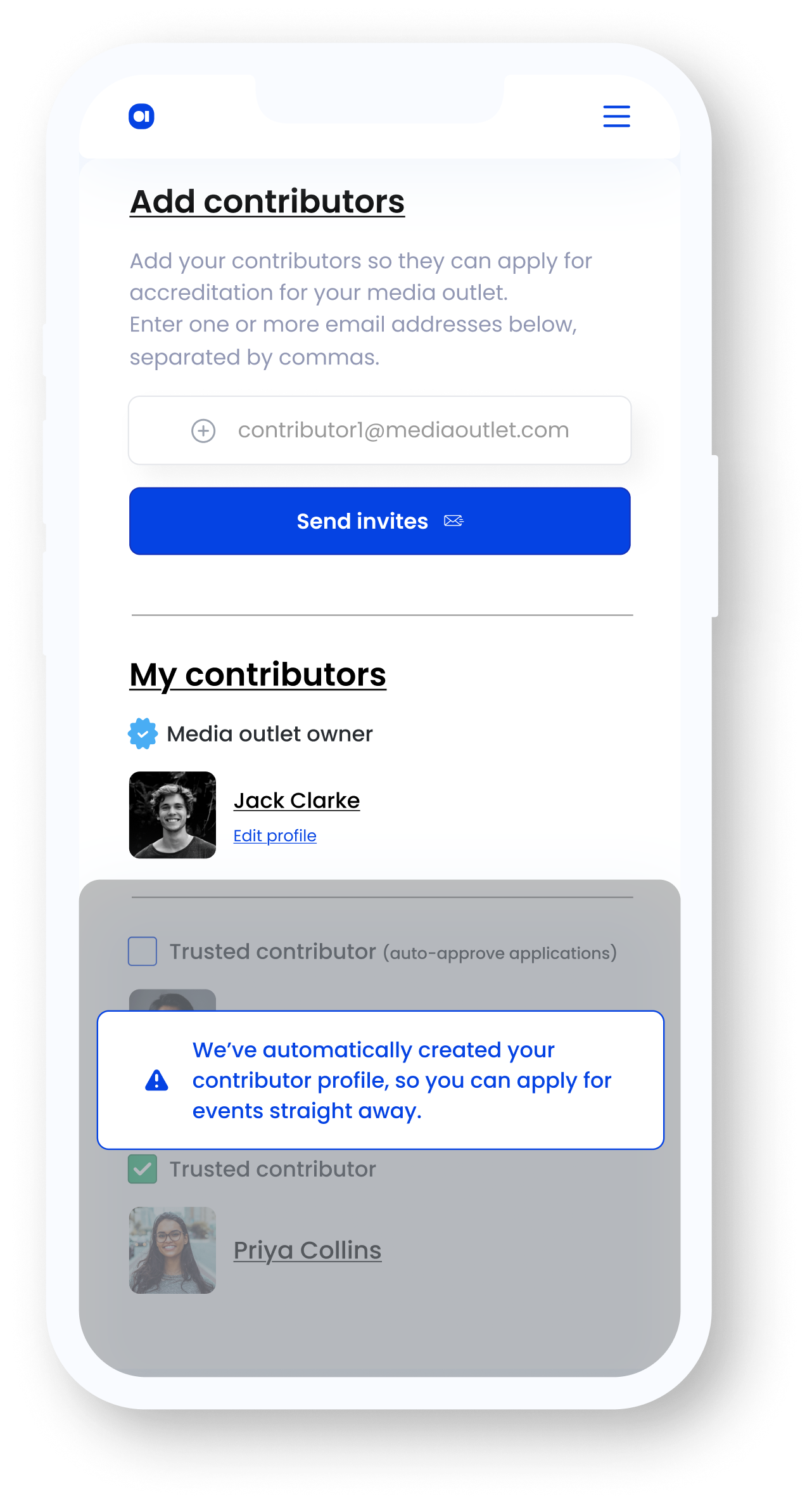 Automatically create your own contributor profile