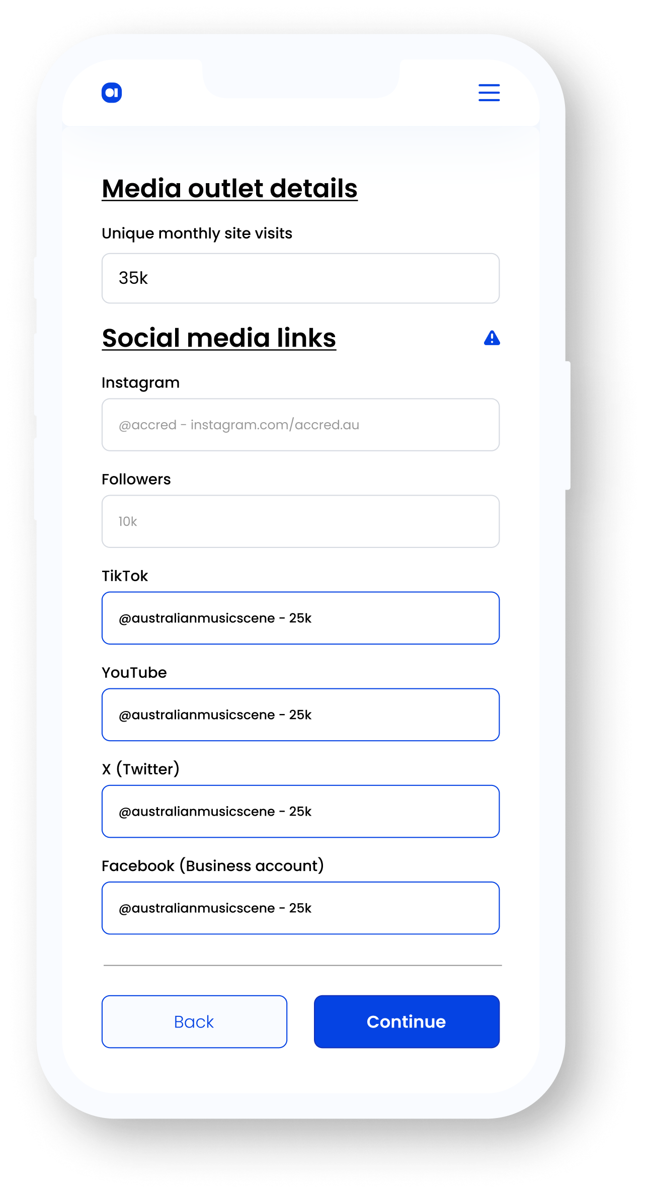 Add social links, follower counts and website visitors