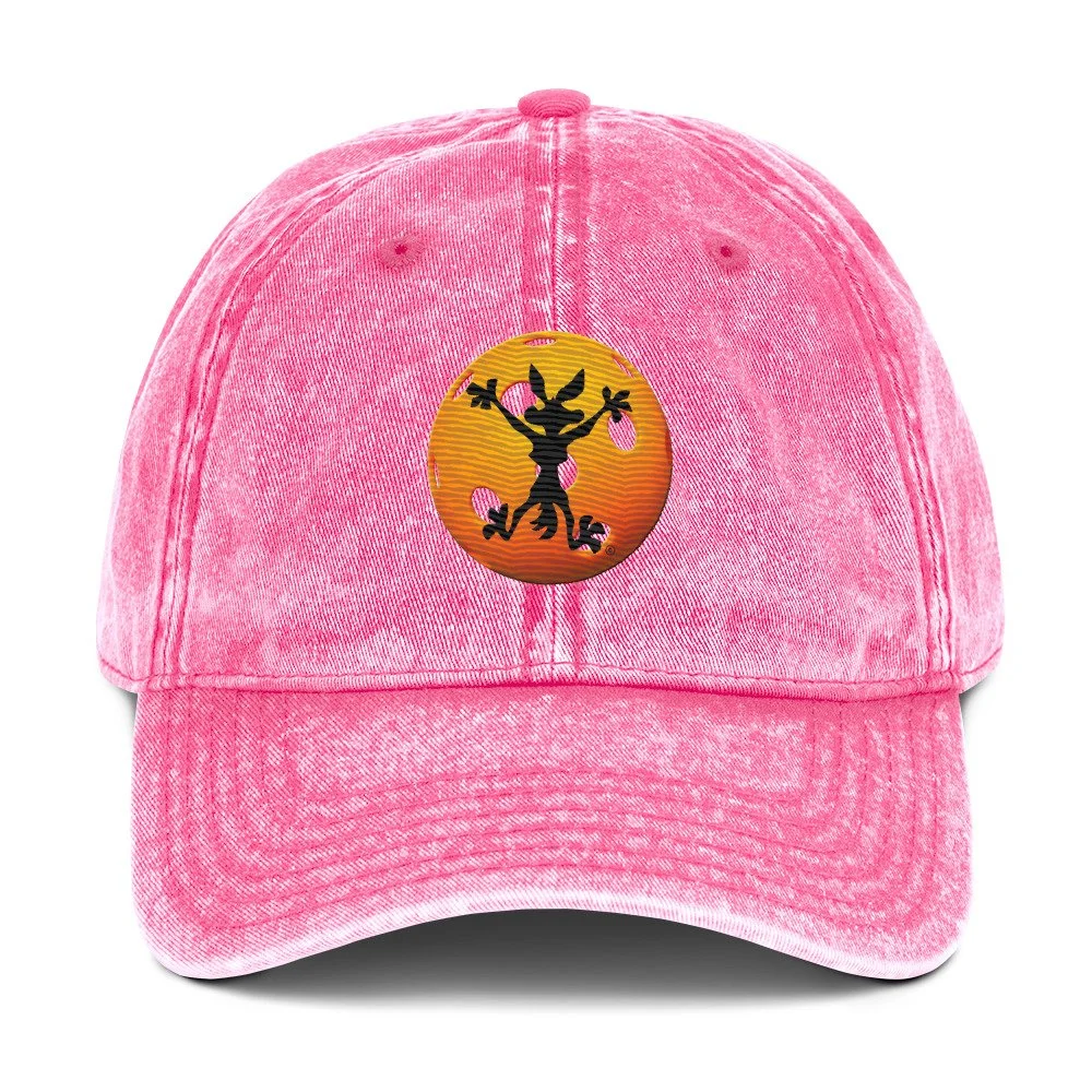 PickleBlast Coyote Splatter Pickleball Pink Embroidered Baseball Cap.jpg