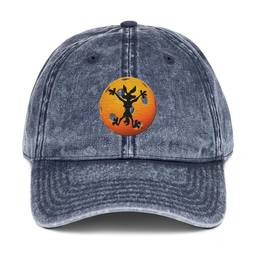 PickleBlast Coyote Splatter Pickleball Blue Embroidered Baseball Cap.jpg
