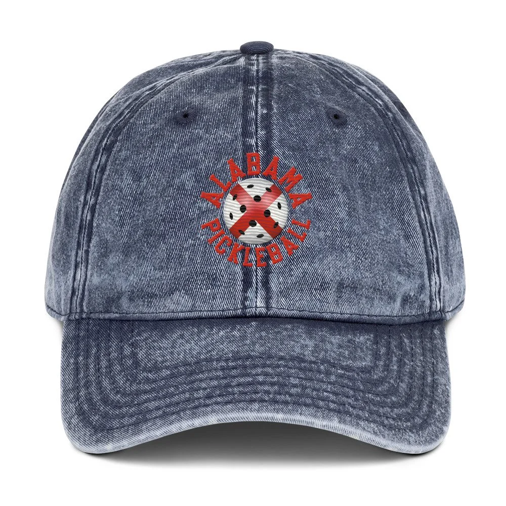 Alabama Flag PickleBlast Embroidered Baseball Cap in Blue by PickleBlast Apparel