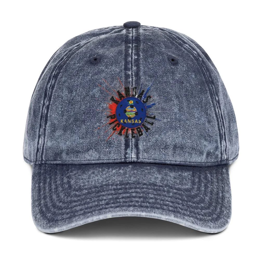 Kansas Flag PickleBlast Embroidered Baseball Cap