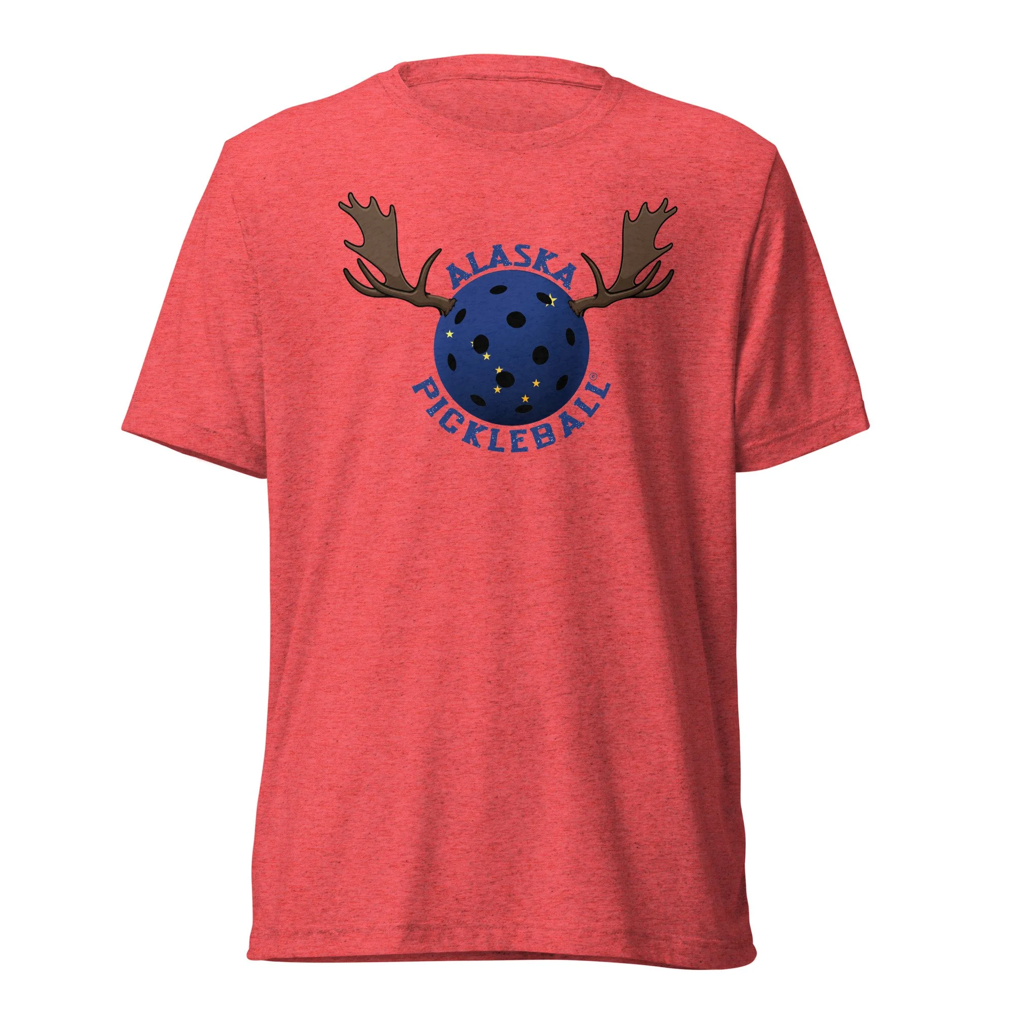 Alaska Flag Moose Antlers Pickleball Unisex T-shirt by PickleBlast Apparel