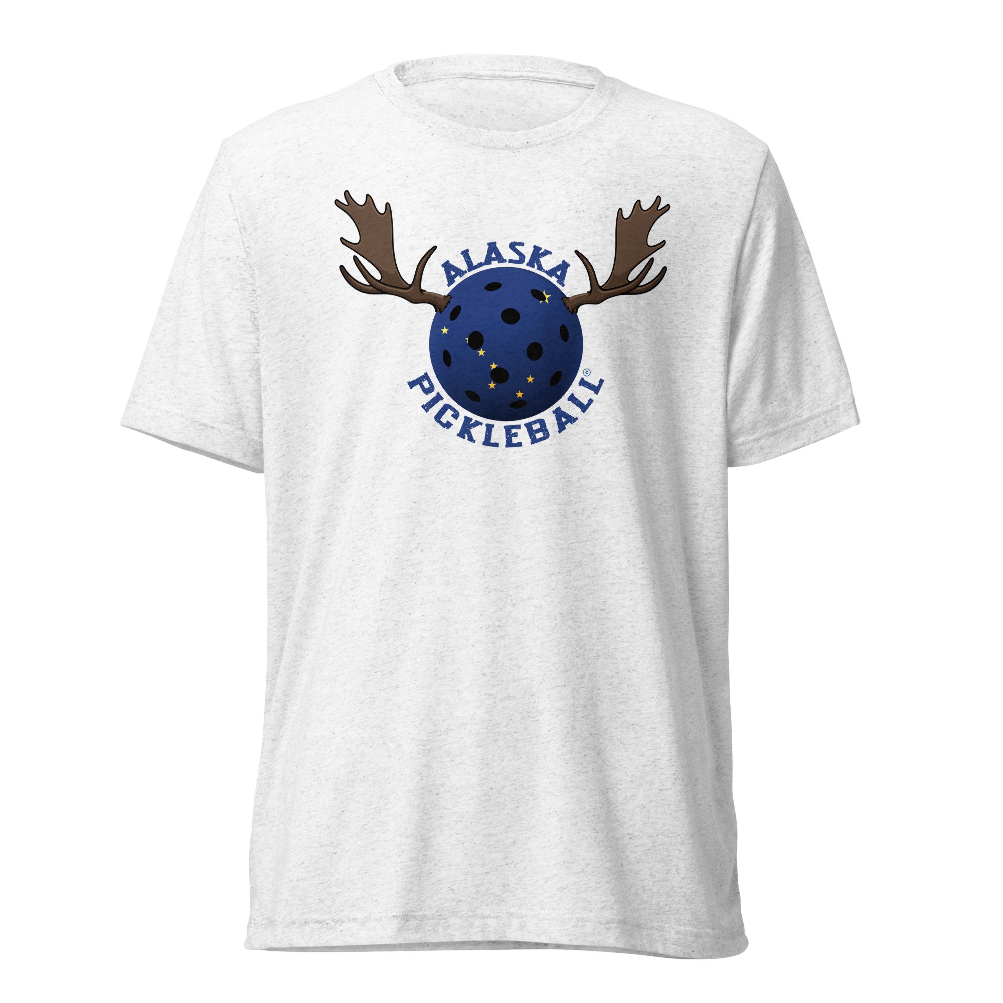Alaska Flag Moose Antlers Pickleball Unisex T-Shirt | PickleBlast